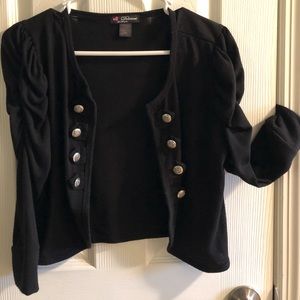 Black long sleeve cardigan with buttons